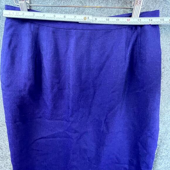 Le Suit Skirt Suit Womens 12P Purple 80s 90s Career Solid Double Breasted - Picture 5 of 7